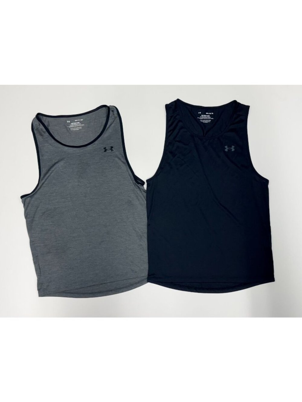 Under Armour Mens Tech Tank Tops 2-Pack Black & Gray Lightweight size S/M